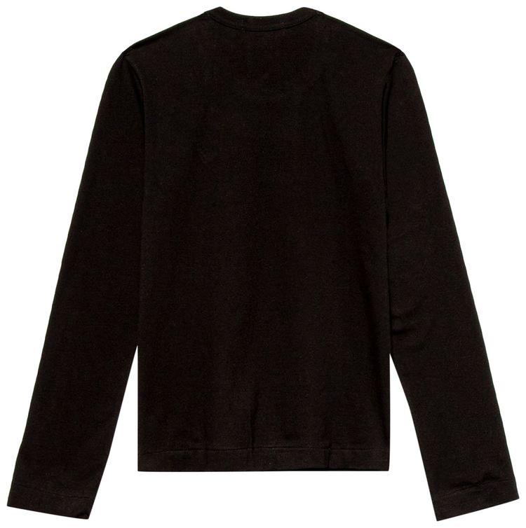 Comme des Garcons PLAY Double Heart Long Sleeve T Shirt Black