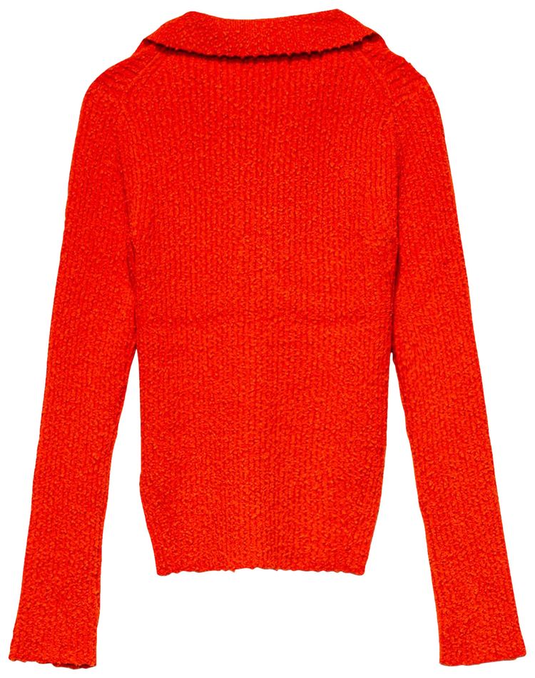 Helmut Lang Slubbed Knit Polo Flare