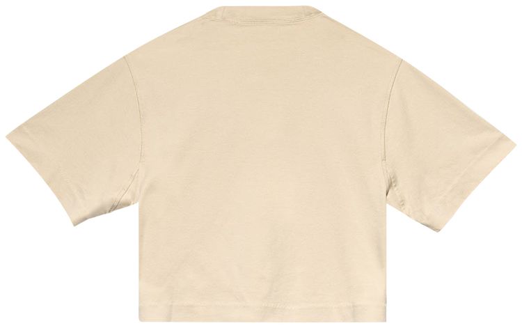 Off White Logo Patch Cropped T Shirt GreyBlack