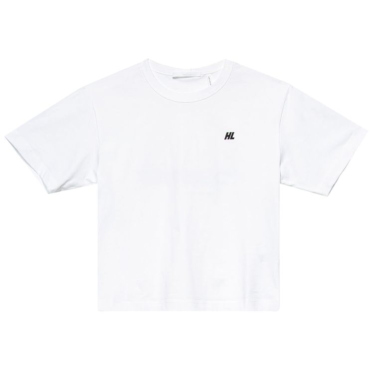 Helmut Lang Cropped Logo Tee White