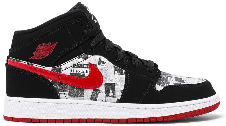 Air Jordan 1 Mid SE GS Newspaper Air Times