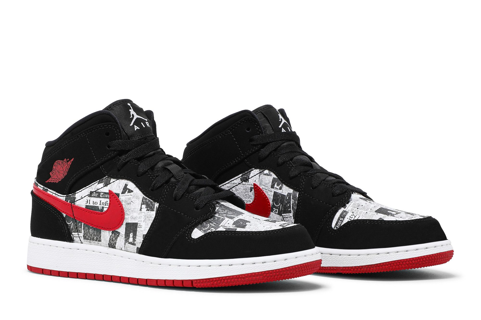 Buy Air Jordan 1 Mid SE GS 'Newspaper Air Times' - BQ6931