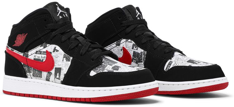 Air Jordan 1 Mid SE GS Newspaper Air Times