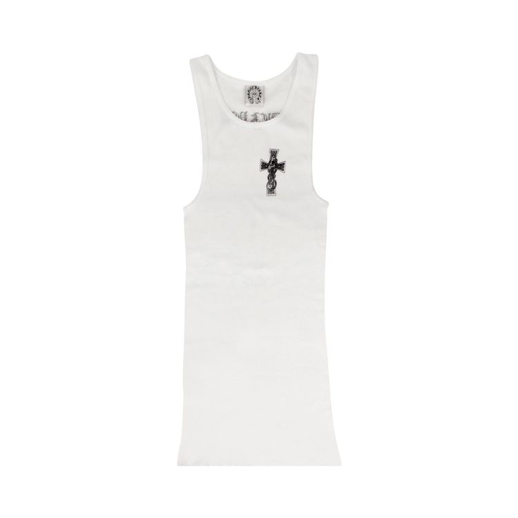Chrome Hearts Ribbed Cross F You Tank Top White
