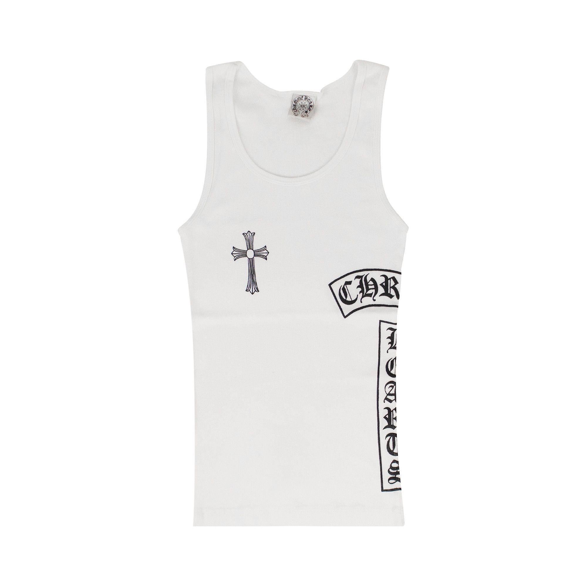 Buy Chrome Hearts Ribbed Side Logo Tank Top 'White' - 1383