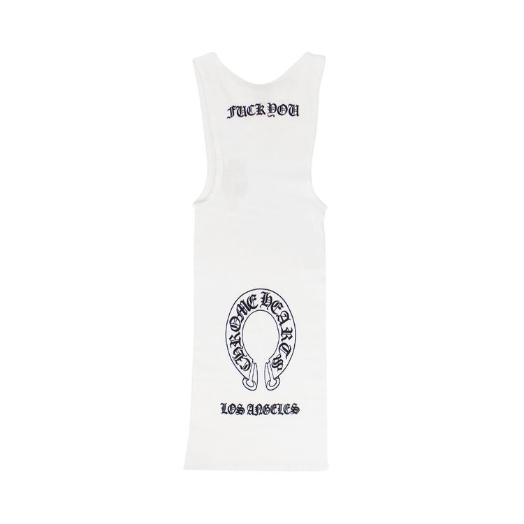 Chrome Hearts Ribbed Sword Horseshoe Logo F You Tank Top White
