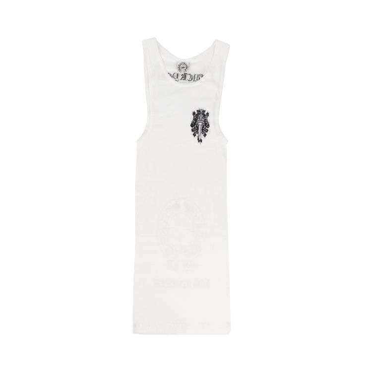 Chrome Hearts Ribbed Sword Horseshoe Logo F You Tank Top White