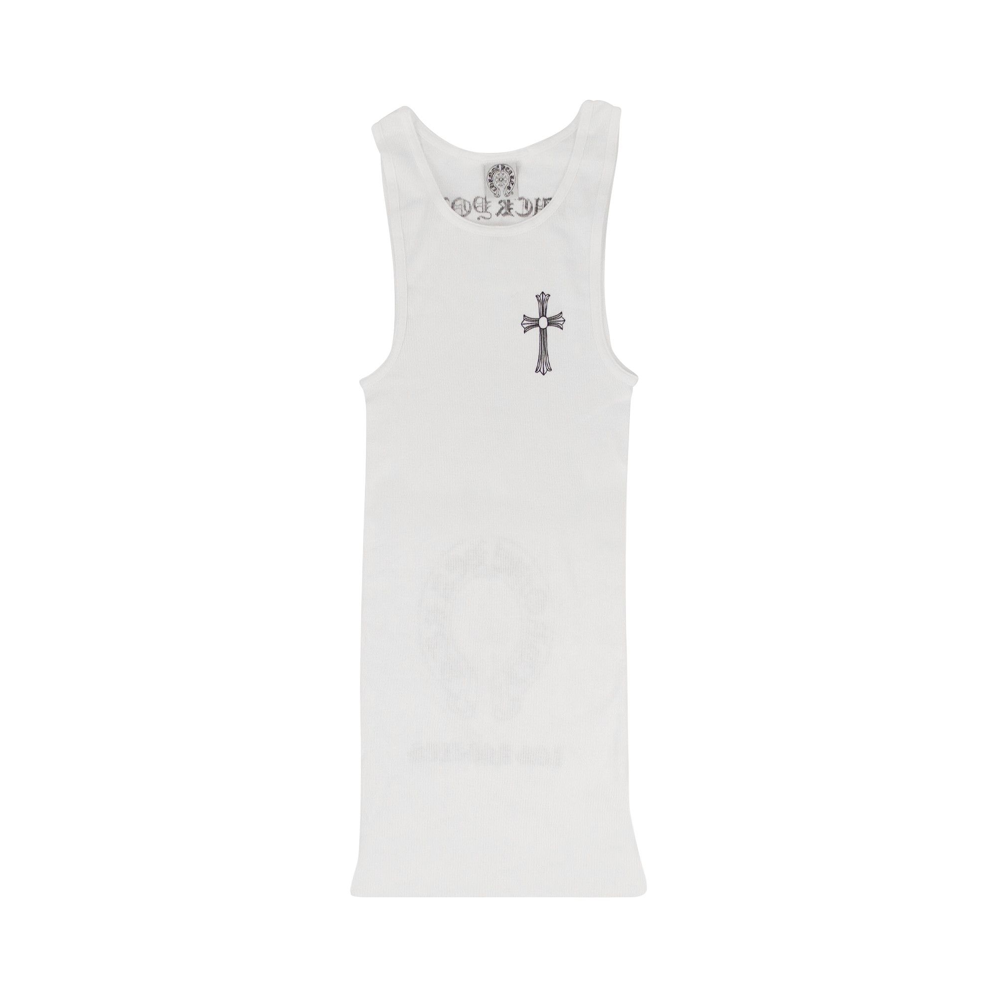 Buy Chrome Hearts Ribbed Horseshoe Logo F*** You Tank Top 'White