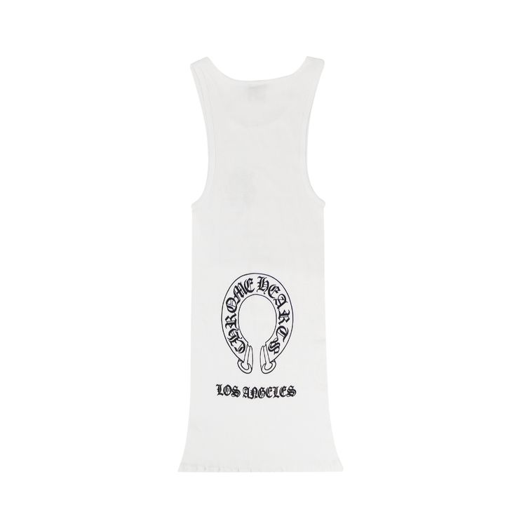 Chrome Hearts Ribbed Sword Horseshoe Logo Tank Top White
