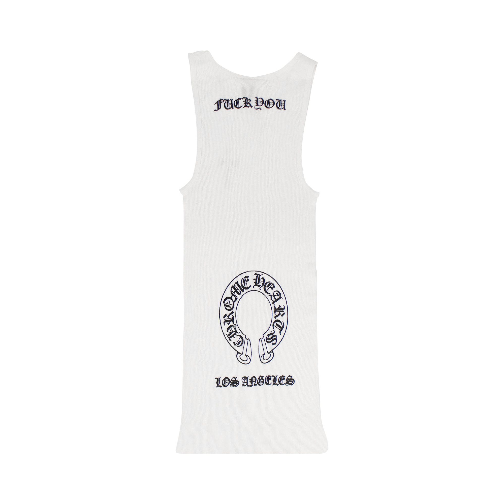Buy Chrome Hearts Ribbed Horseshoe Logo F*** You Tank Top 'White
