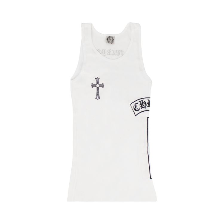 Chrome Hearts Ribbed Cross Side Logo F You Tank Top White