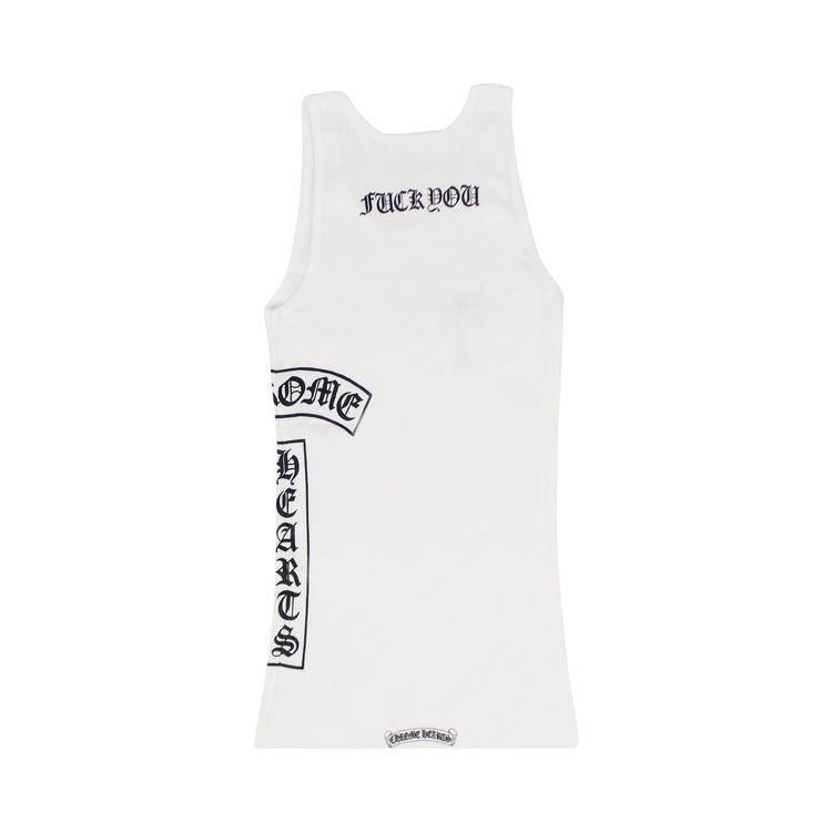 Chrome Hearts Ribbed Cross Side Logo F You Tank Top White