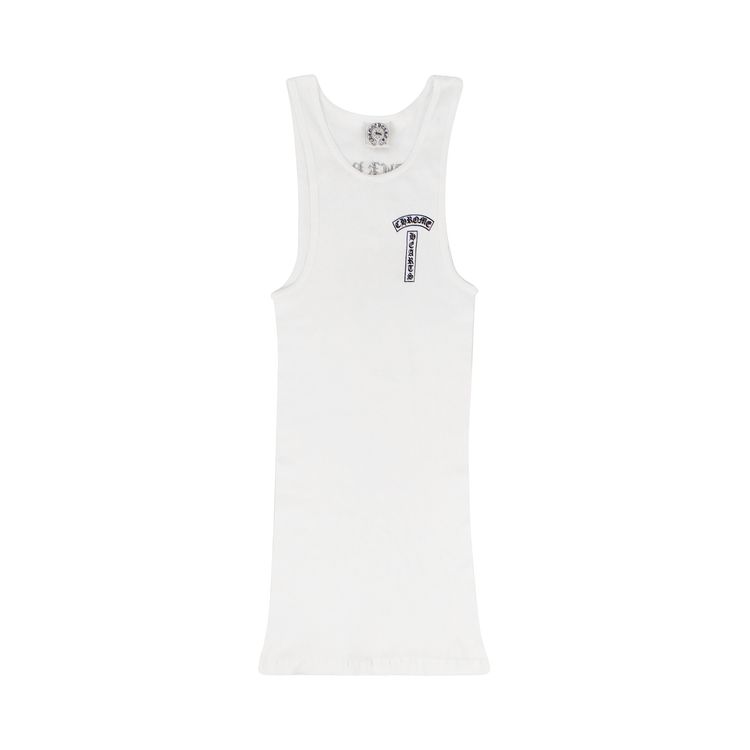 Chrome Hearts Ribbed Cross Logo F You Tank Top White