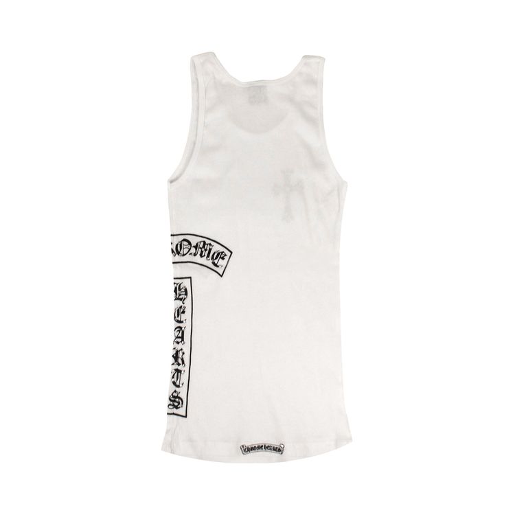 Chrome Hearts Ribbed Swarovski Crystals Side Logo Tank Top White