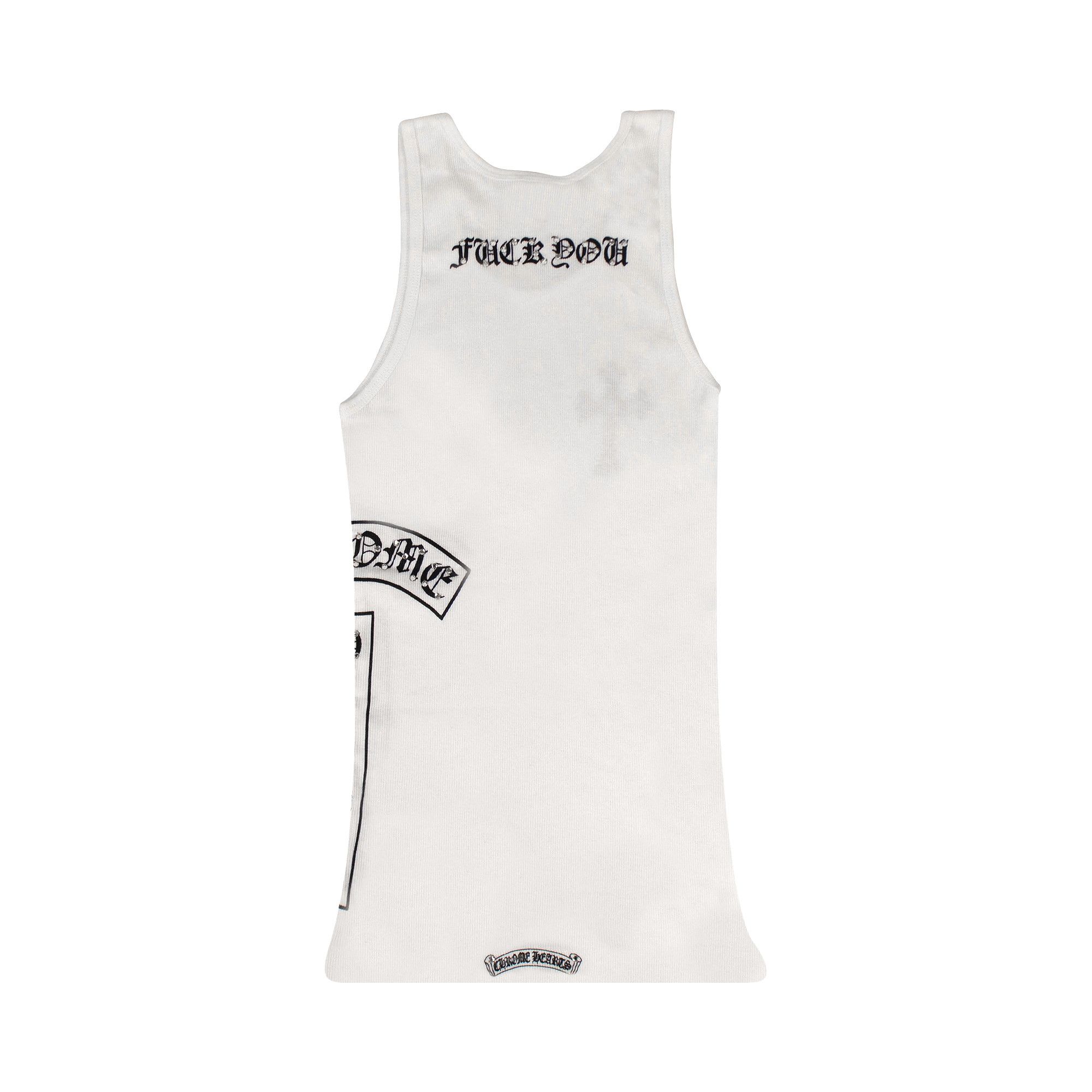 Buy Chrome Hearts Ribbed Crystals Side Logo F*** You Tank Buy Chrome Hearts Ribbed Crystals Side Logo F*** You Tank