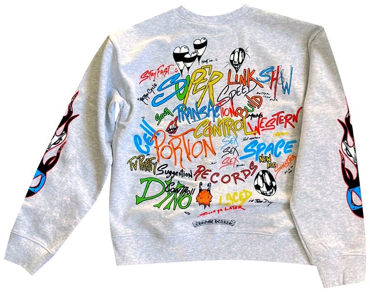 Chrome Hearts x Matty Boy Brain Crewneck Heather Grey