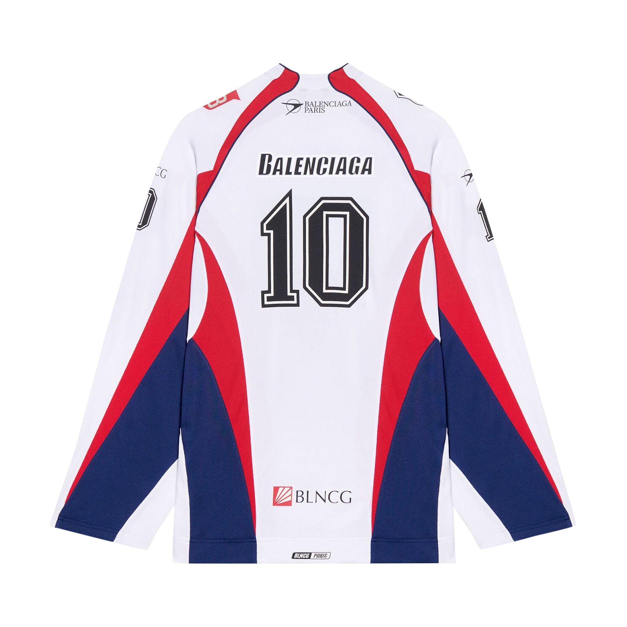 トップス BALENCIAGA Soccer Hockey Game Shirt Buy Balenciaga Long-Sleeve Hockey T-Shirt 'White/Red/Ink
