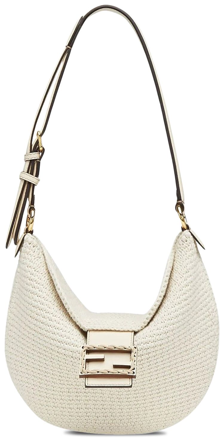 Fendi Croissant Crochet Bag White