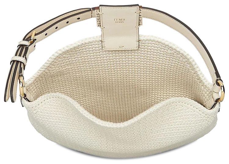 Fendi Croissant Crochet Bag White