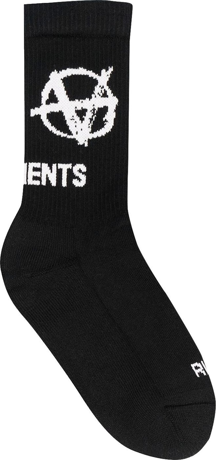 Vetements Anarchy Logo Socks BlackWhite