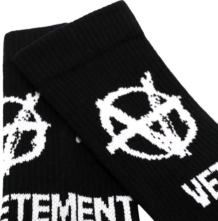 Vetements Anarchy Logo Socks BlackWhite