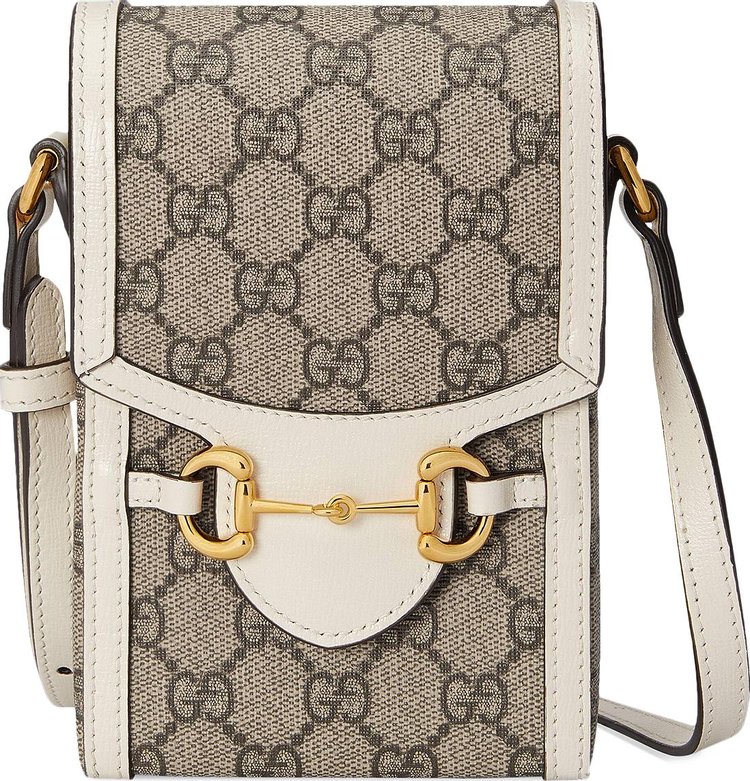 Gucci Horsebit 1955 Mini Bag BeigeEbonyWhite