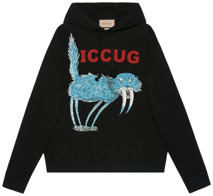 Gucci Sweatshirt With Iccug Animal Print By Freya Hartas BlackMulticolor