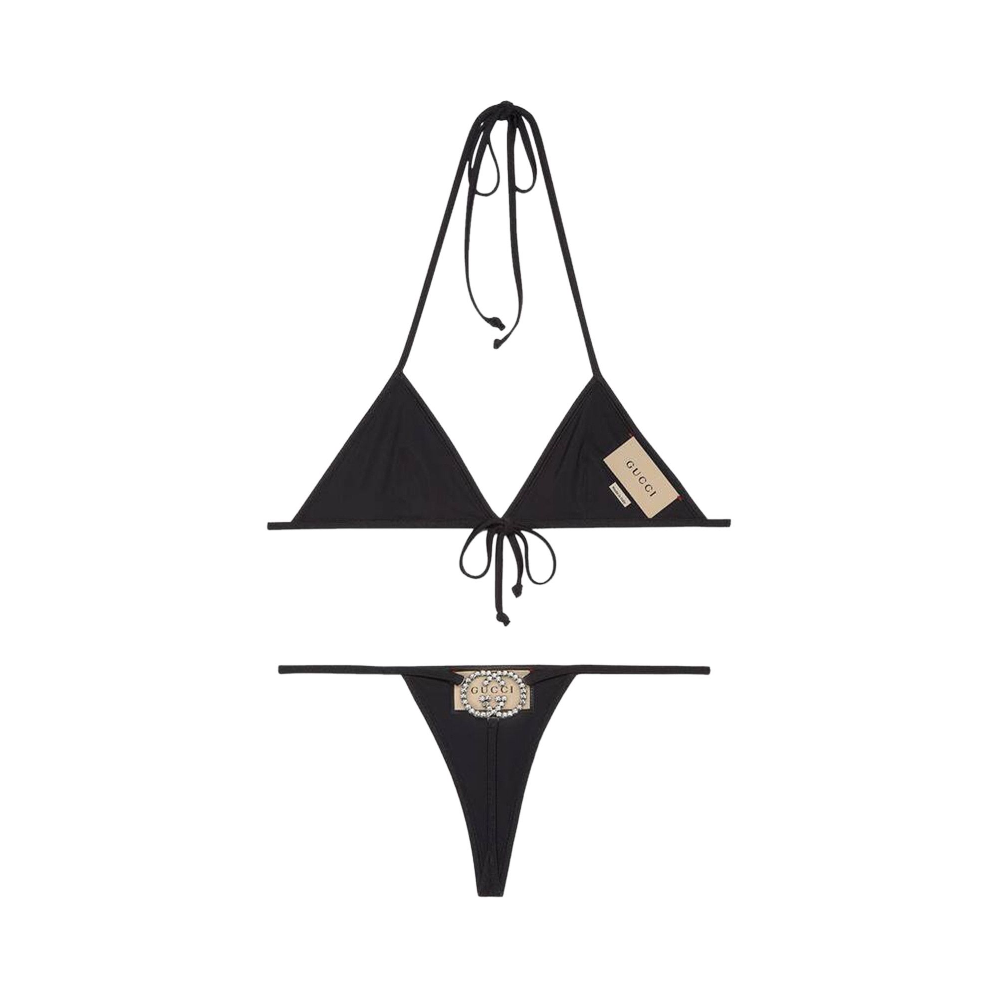 Buy Gucci Jersey Bikini With Interlocking G 'Black' - 653202 XHADP