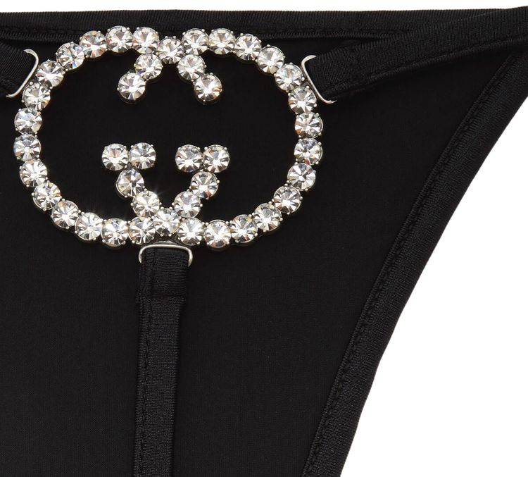 Gucci Jersey Bikini With Interlocking G Black