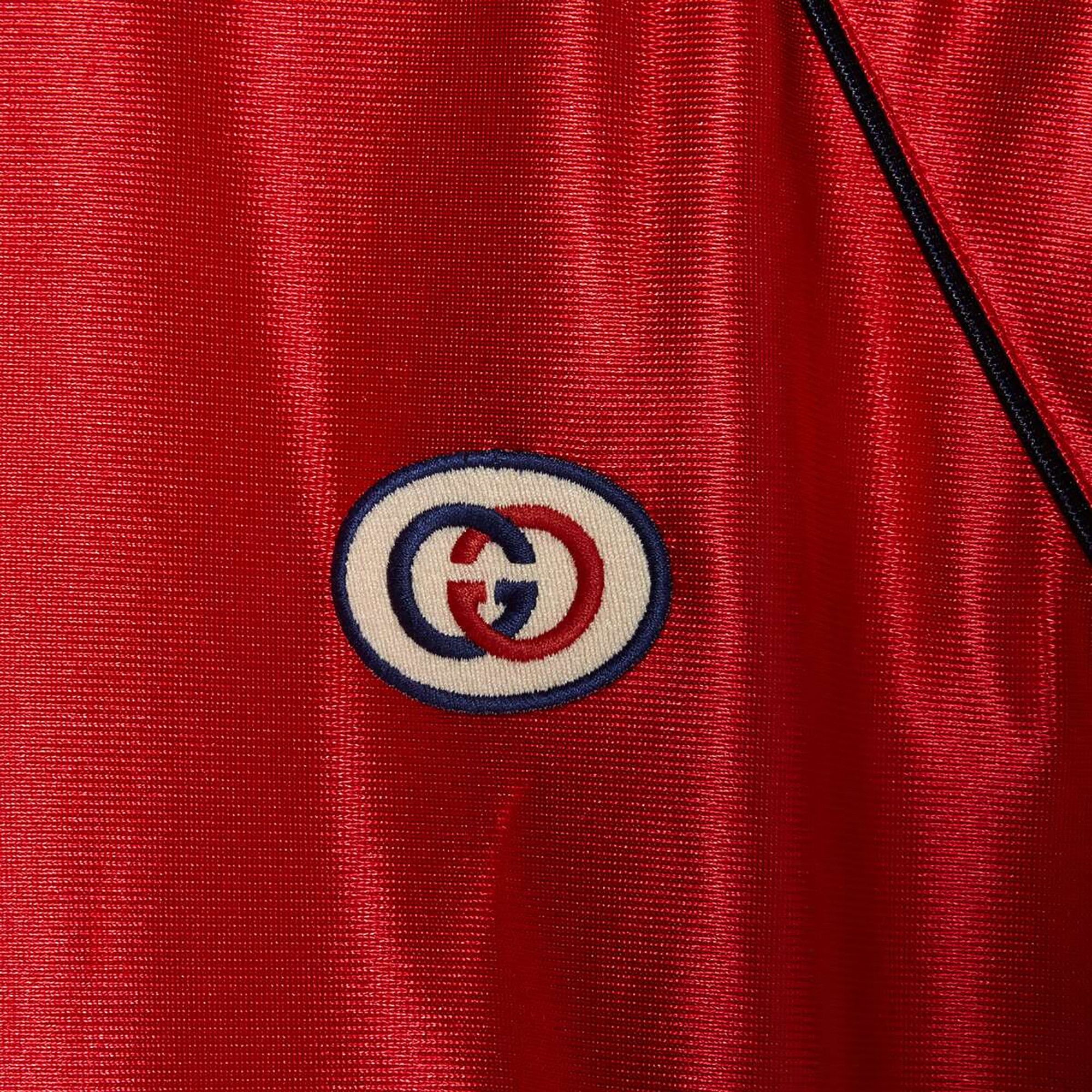 Buy Gucci Shiny Jersey Hooded Sweatshirt With Web 'Red