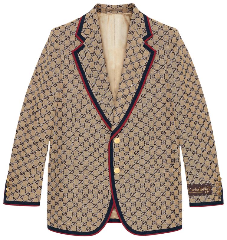 Gucci GG Canvas Single Breasted Jacket PasteBlue