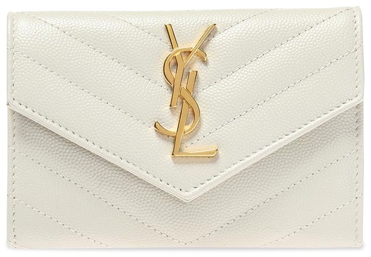 Saint Laurent Monogram Small Envelope Wallet Crema Soft