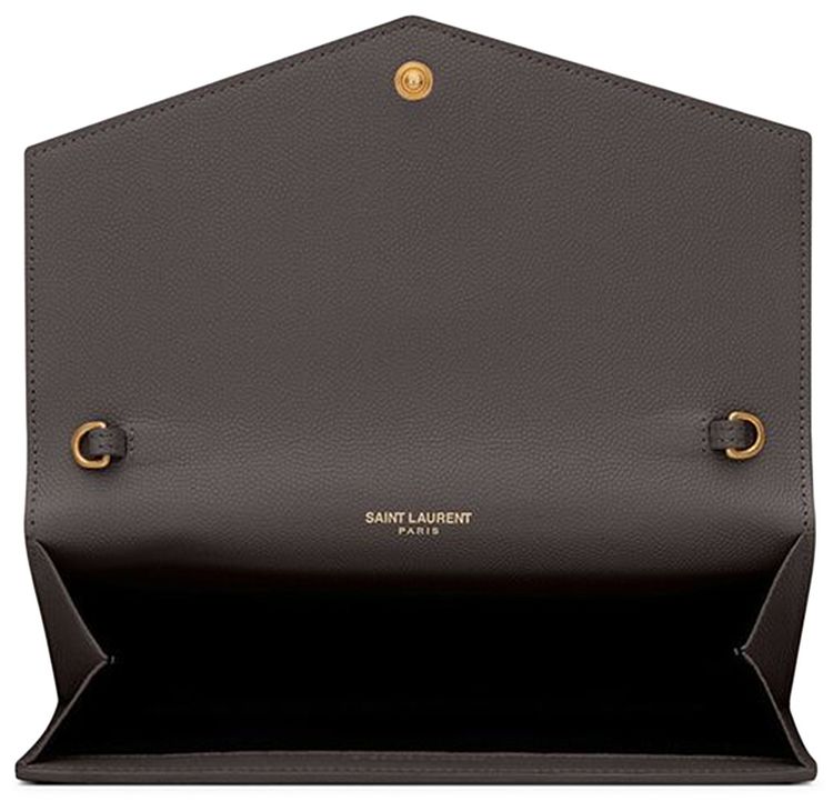 Saint Laurent Uptown Chain Wallet Pebble