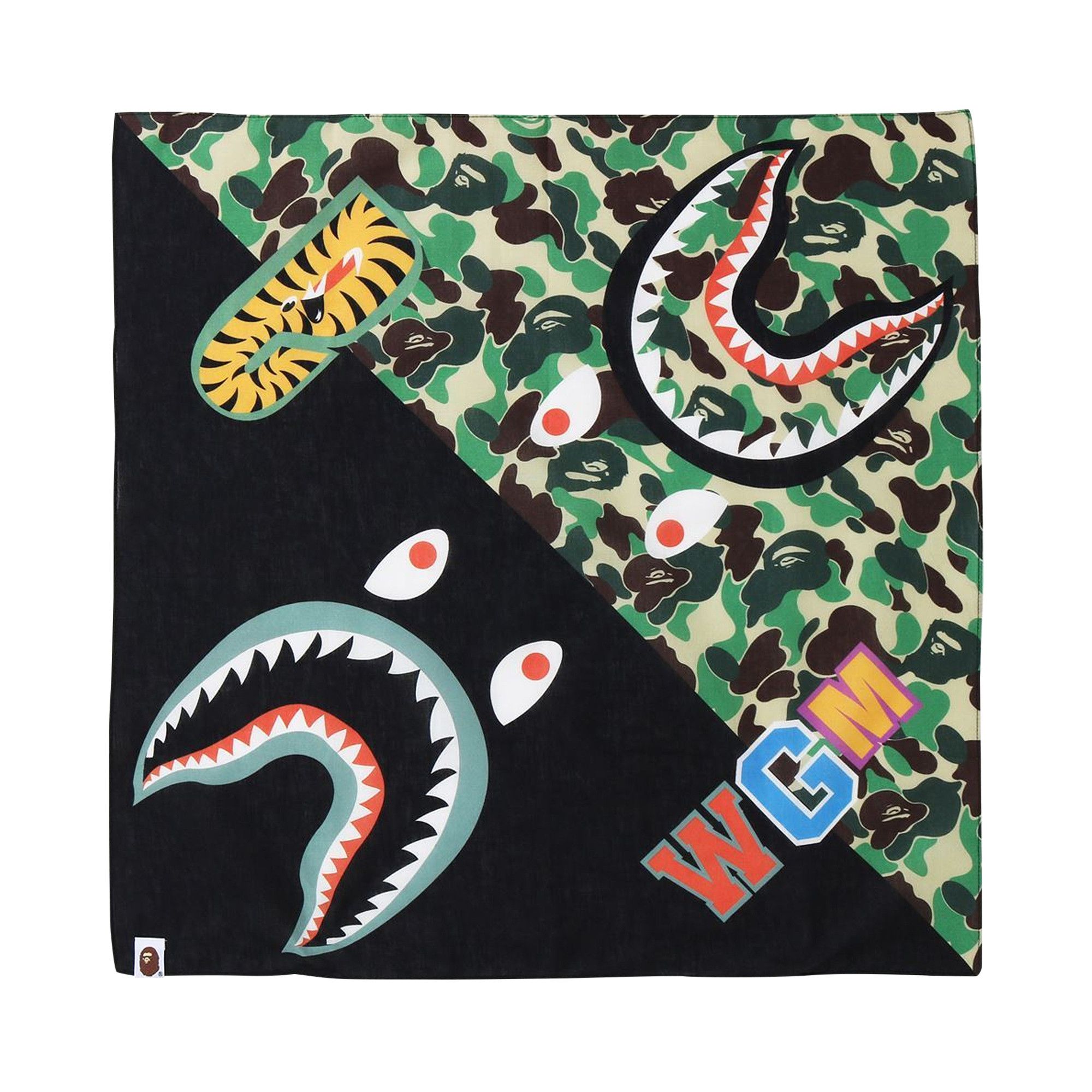 BAPE ABC Camo Shark Bandana Green