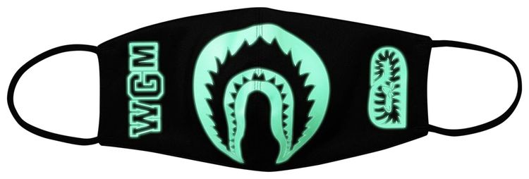 BAPE Glow In The Dark Shark Mask Black