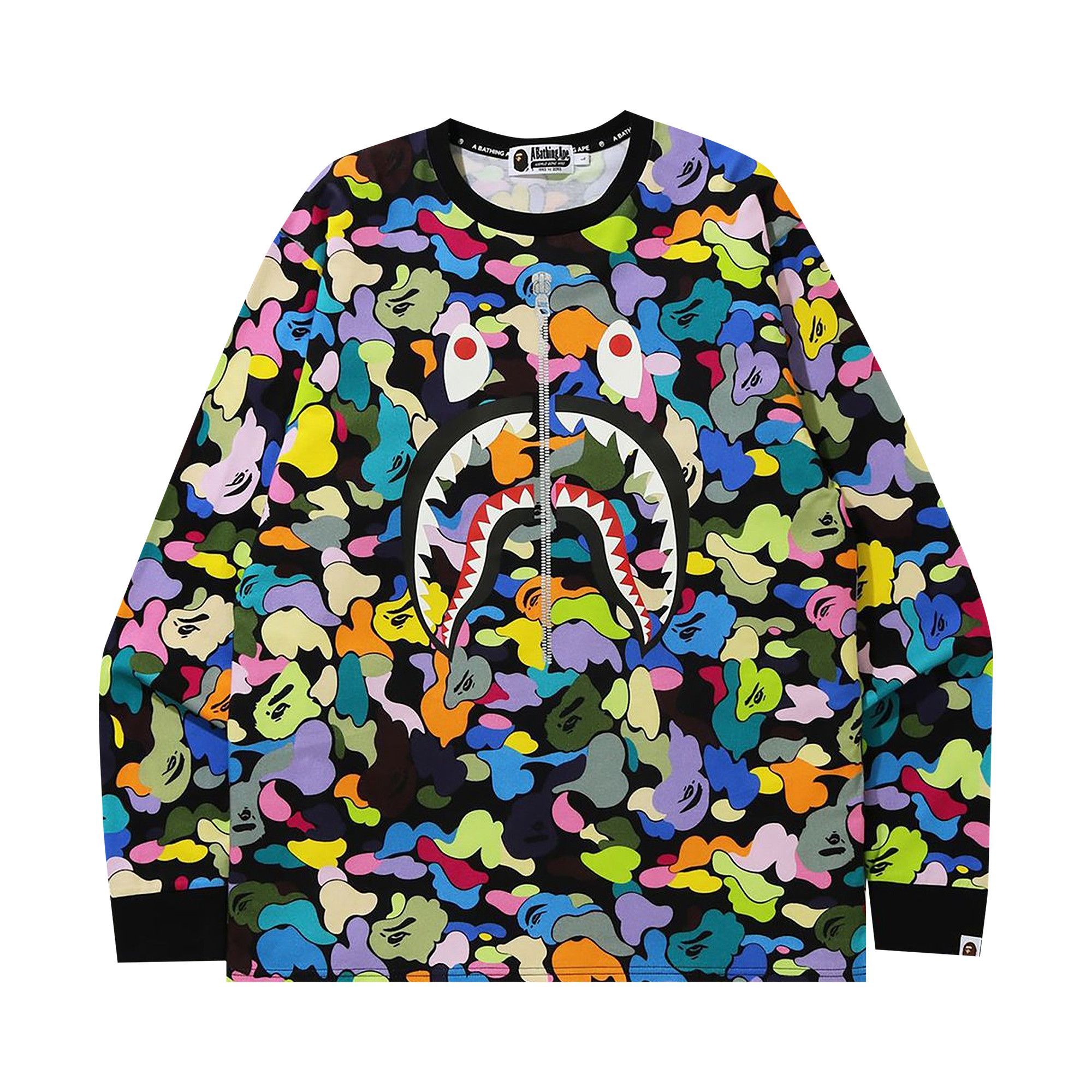 Bape multi camo shark tee best sale