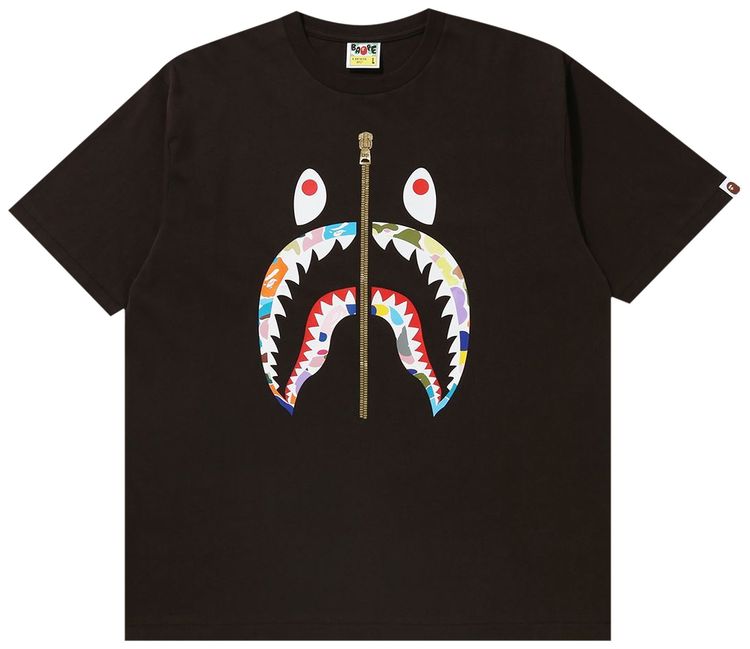 BAPE Multi Camo Shark Relaxed Fit Tee Black