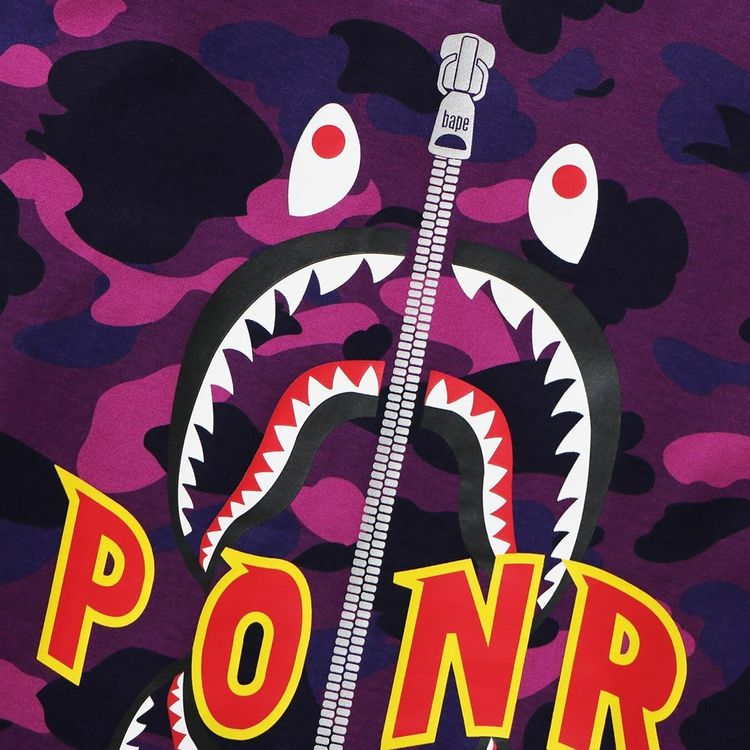 BAPE Color Camo Shark Long Sleeve Tee Purple