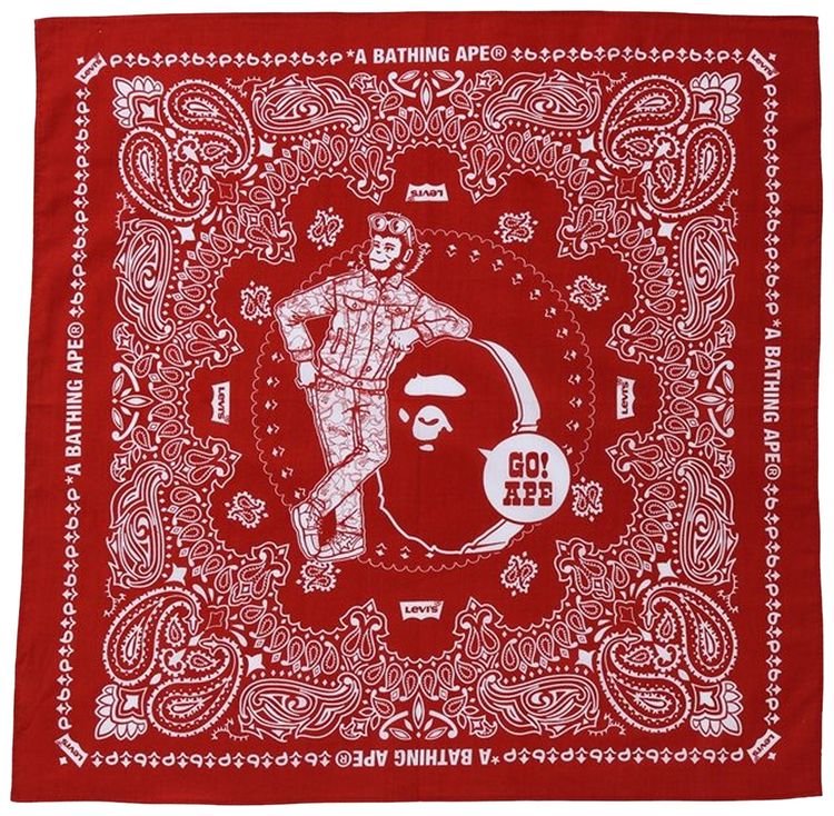 BAPE x Levis Bandana Red