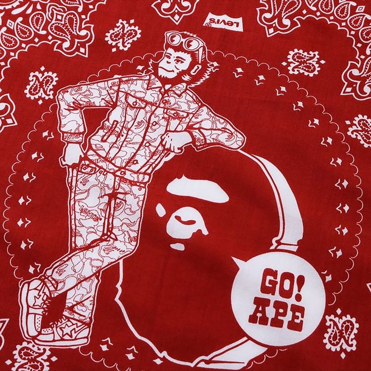 BAPE x Levis Bandana Red
