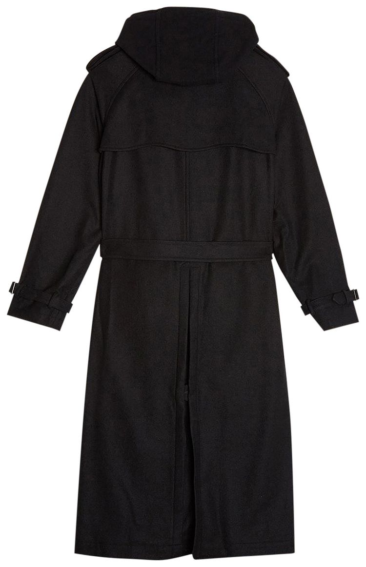 Comme des Garcons Homme Plus Flannel Wool Mosser Coat Black
