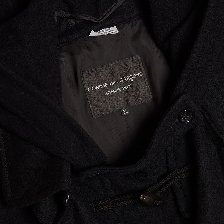 Comme des Garcons Homme Plus Flannel Wool Mosser Coat Black