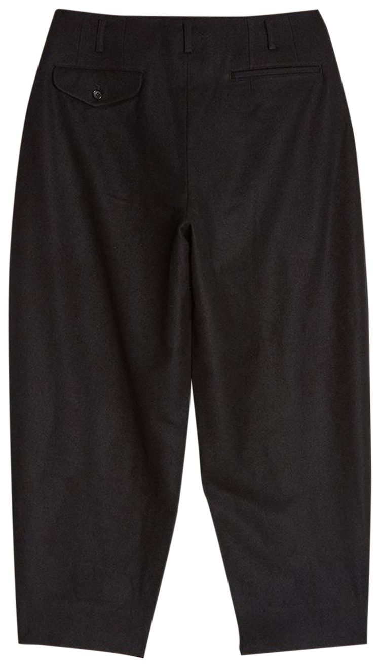 Comme des Garcons Homme Plus Woolen Yarn Wool Flannel Trousers Black