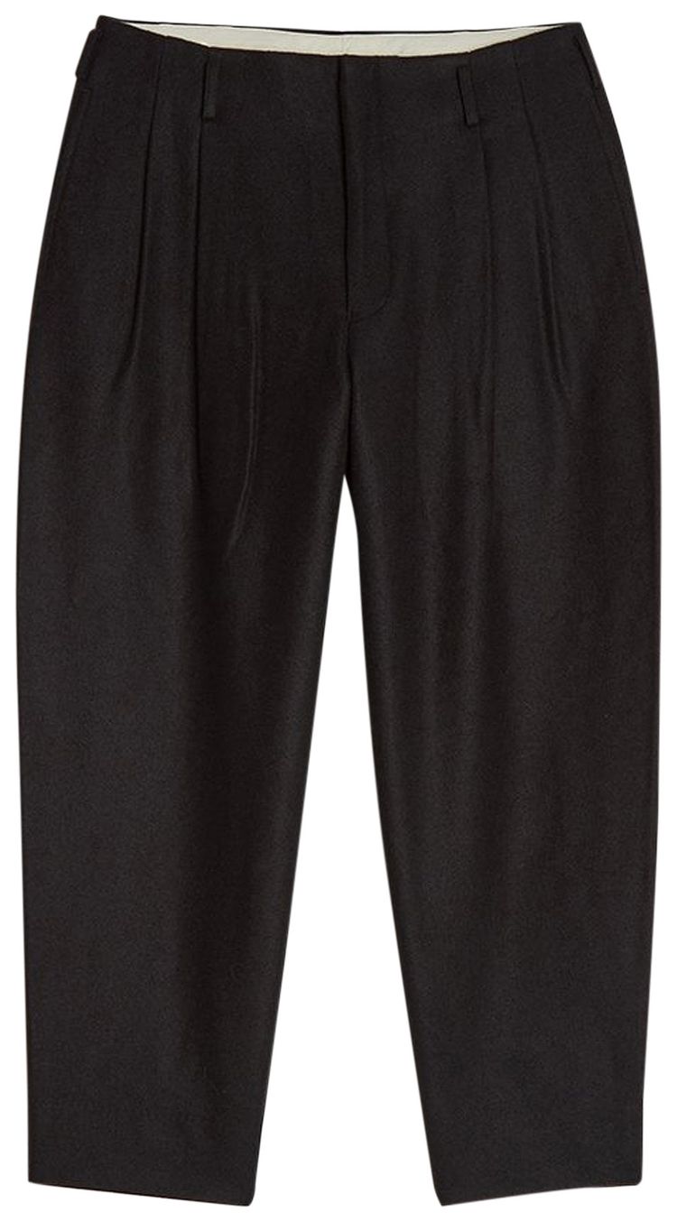 Comme des Garcons Homme Plus Woolen Yarn Wool Flannel Trousers Black