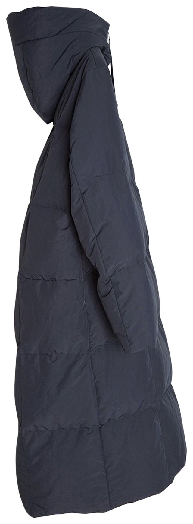 Jil Sander Long Hooded Warm Fill Down Coat Dark Blue