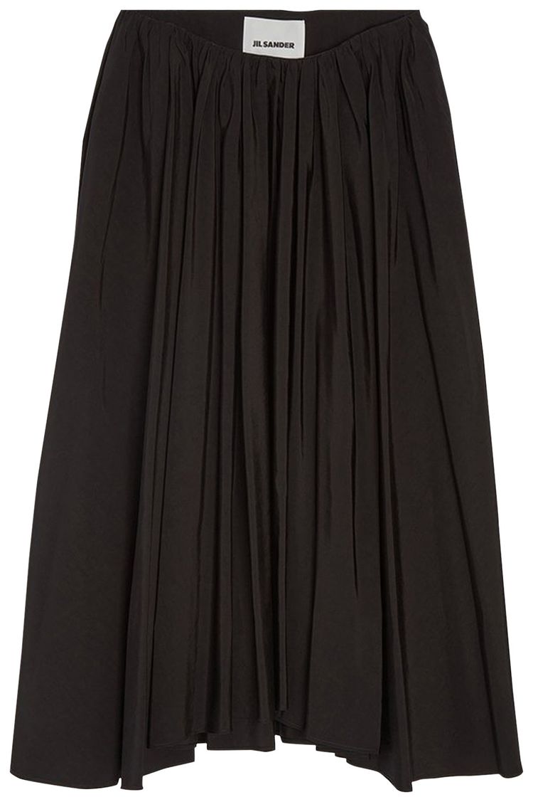 Jil Sander Short Waisted And Gathered Skirt Black