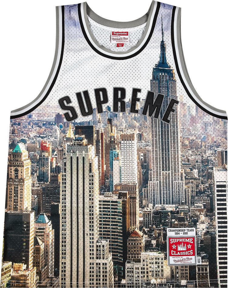 Supreme x Mitchell And Ness Basketball Jersey Skyline