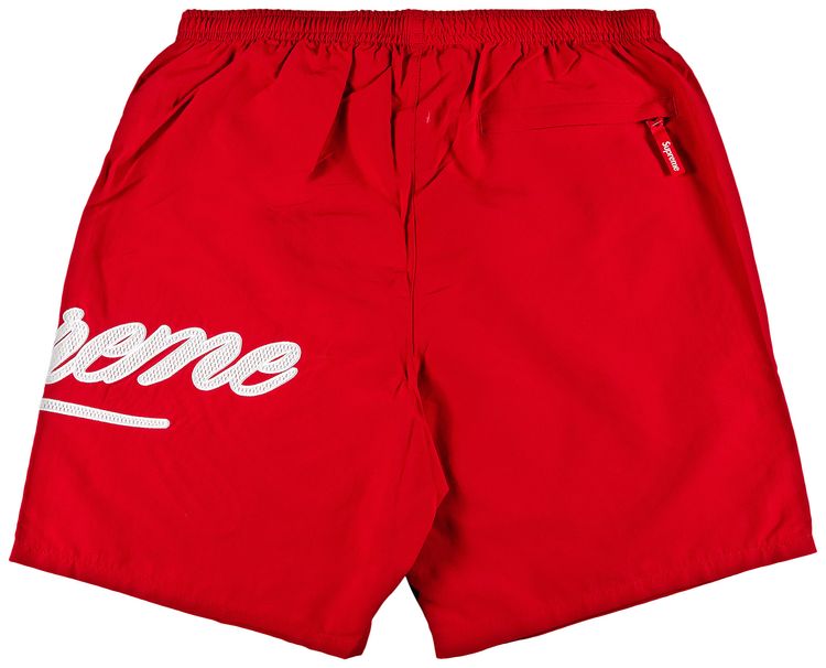 Supreme Mesh Script Water Short Red