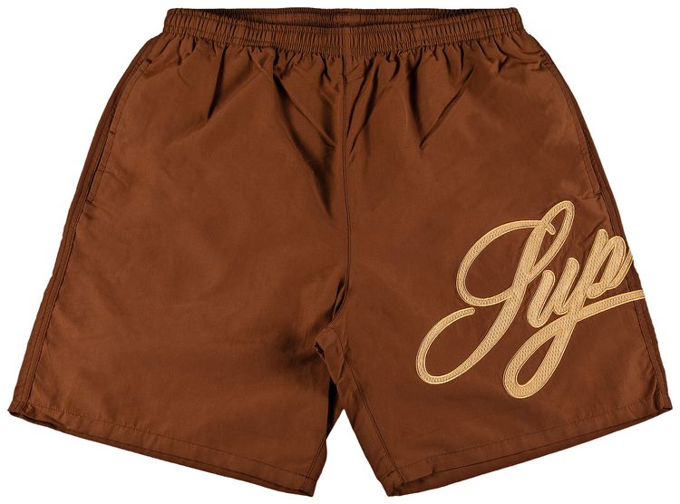 Supreme Mesh Script Water Short Brown