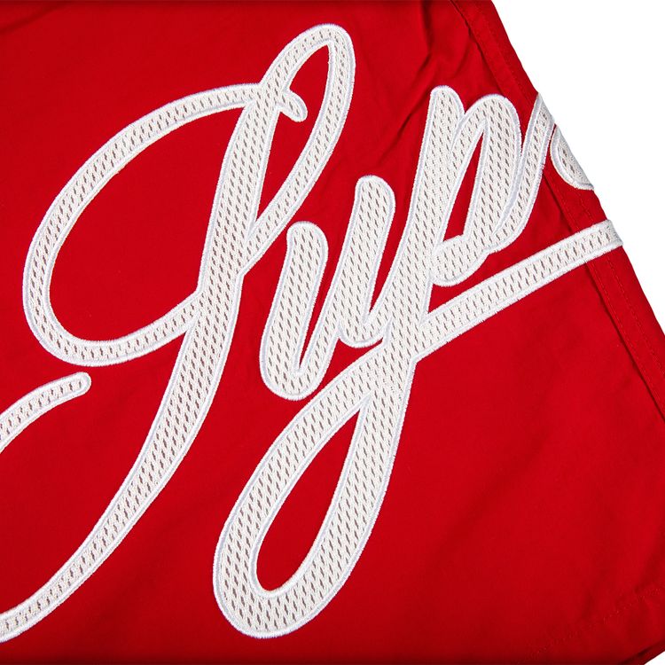 Supreme Mesh Script Water Short Red
